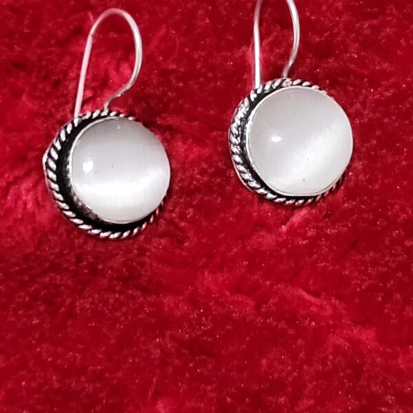 White Beaded Ear rings